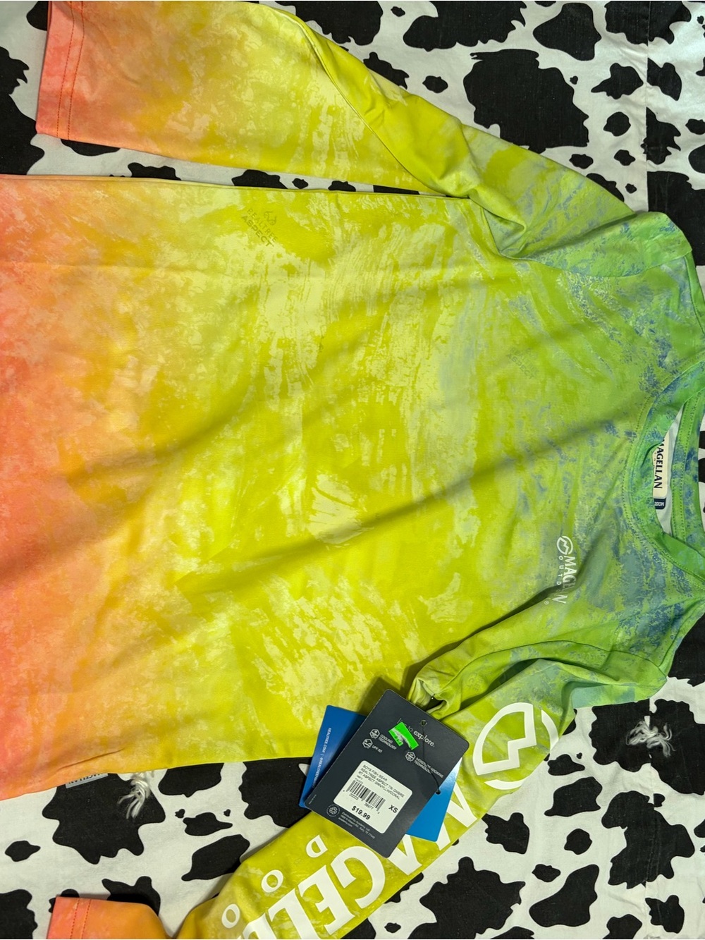 Magellan Outdoors Kids Tie-Dye Long Sleeve Top - Yellow, Green & Orange
